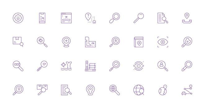 Locate Set with 32 Thin Line Icons Scalable Icons for All Themes vector