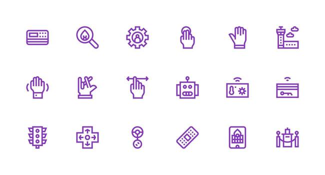 Strong Stroke Line Icons from Control Set with 18 Vectors Layout Icon Collection