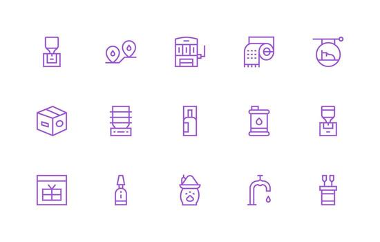 15 íconos para suministro en regular línea formato icono paquete para ui vector