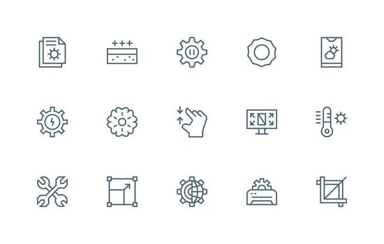 Adjust Icon Set with 15 Regular Line Graphics All-Purpose Icon Design Pack vector
