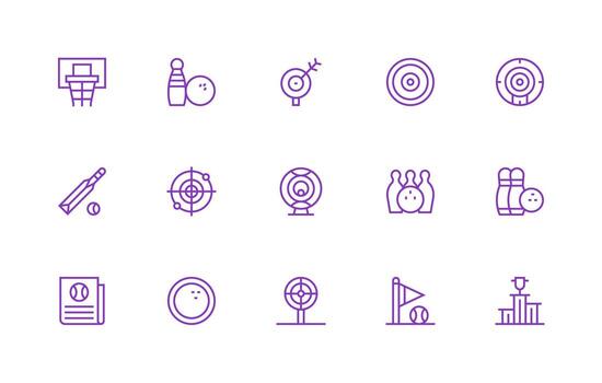 regular línea estilo puntuación íconos con 15 vectores rápido acceso íconos para ui desarrollo