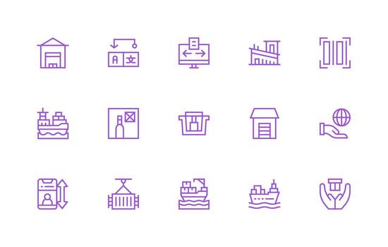 15 Icons for Export in Regular Line Format Creative Icon Set vector