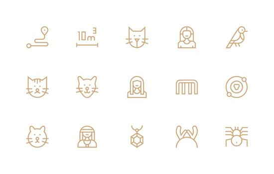 15 regular línea diseños para lineal íconos icono conjunto para web vector