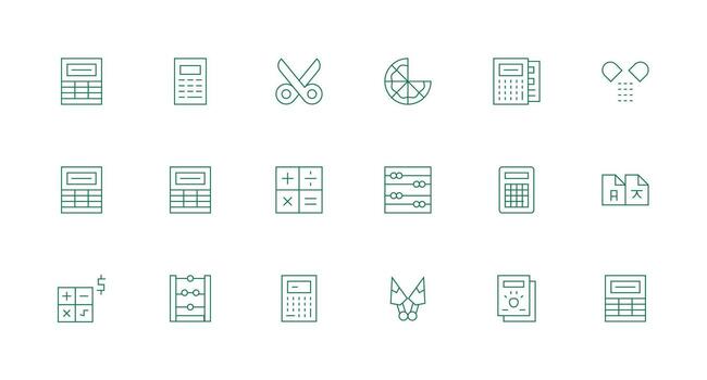 Divide Icon Collection with 18 Minimal Line Designs Essential Icons for Rapid UI Building vector