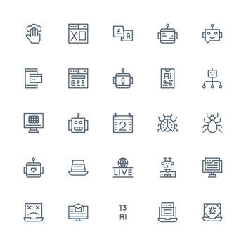 25 medio carrera contorno íconos para programa gráficos bien estructurado íconos para creativo utilizar vector