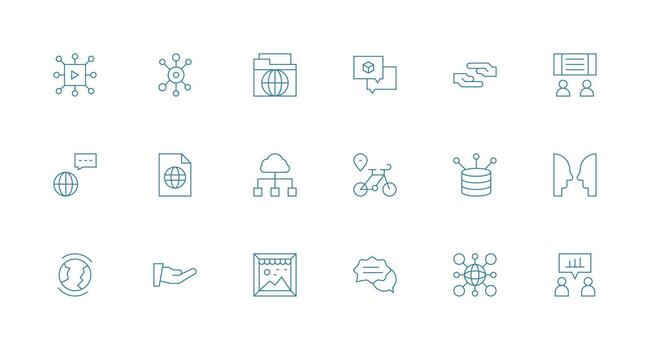 18 Minimal Line Icons for Sharing Graphics Neat Icon Set vector