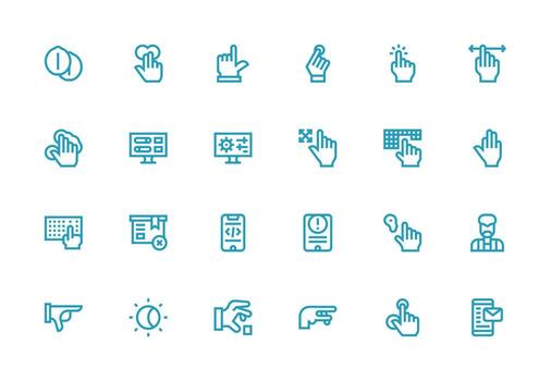 24 grueso línea línea vectores para ui tema de confianza íconos para todas interfaces