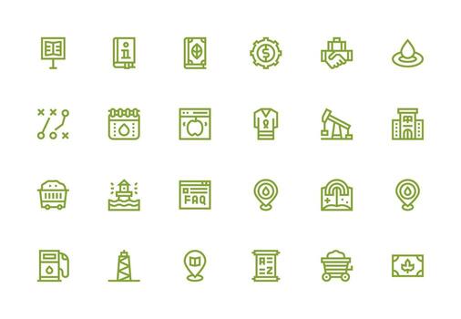 Resource featuring 24 Icons in Thick Line Line Design Minimal Icon Set for Interface Projects vector