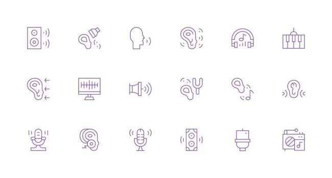 Soundwave featuring 18 Icons in Minimal Line Design Neatly Designed Icons for Web Platforms vector