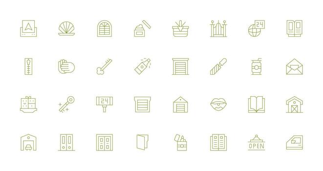 32 Thin Line Style Icons from Open Collection High-Resolution Icons for Any Platform vector