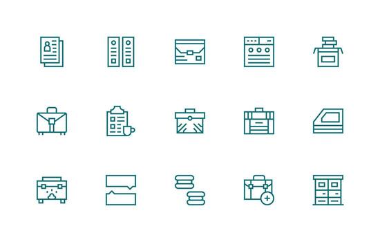 Documents Set with 15 Regular Line Icons Organized Icon Pack for Quick Access vector
