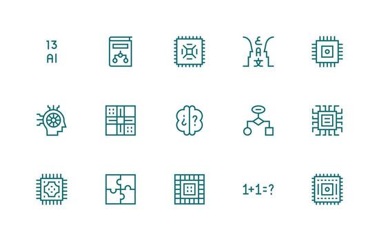 Regular Line Icons from Logic Set with 15 Vectors User Interface Icons for Digital Products