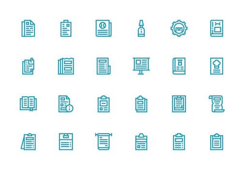 24 Icons for Instructions in Thick Line Line Format Pixel Perfect Icon Set vector