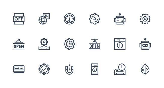 Operational featuring 18 Icons in Strong Stroke Line Design Theme-Based Icon Pack vector