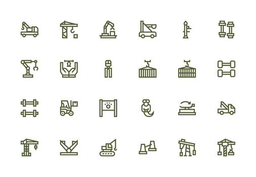 24 Lifting Icons in Thick Line Line Aesthetic Flexible Icon System for Web Interfaces vector