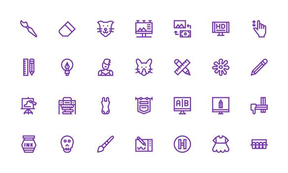 Bold Line Icons from Graphic Design Set with 28 Vectors Professional Icon Pack for Development Work