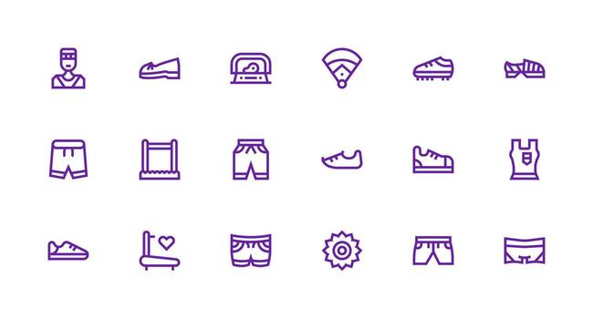 Strong Stroke Line Icons from Running Set with 18 Vectors UI and UX Focused Icon Collection