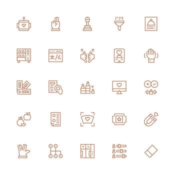 25 Medium Stroke Outline Vectors for Selection Theme Essential Icons for Rapid UI Building