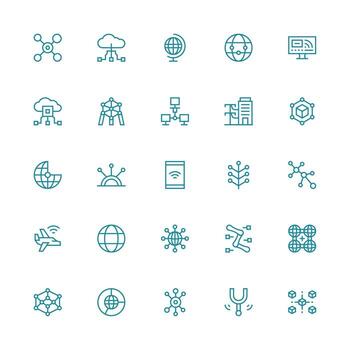 Medium Stroke Outline Icons from Connectivity Set with 25 Vectors High-Resolution Icons for Any Platform