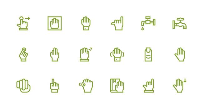 fuerte carrera línea íconos desde grifo conjunto con 18 vectores basado en temas icono paquete