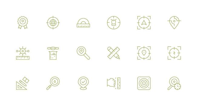Precise Icon Collection with 18 Minimal Line Designs App Icon Pack vector