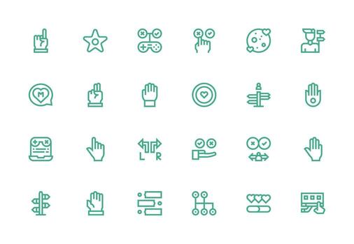 24 Thick Line Line Icons for Choice Graphics Icon Set for Web vector