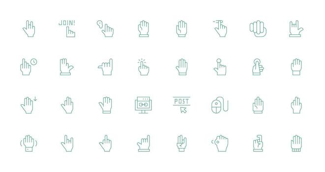 Click Design Icons featuring 32 in Thin Line Style All Device Compatible Icon Set vector