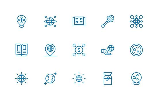 15 regular línea íconos para untado gráficos icono conjunto vector