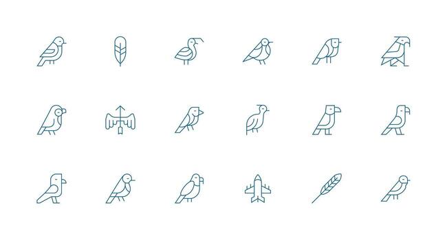 Wing featuring 18 Icons in Minimal Line Design Essential Icons for Rapid UI Building vector
