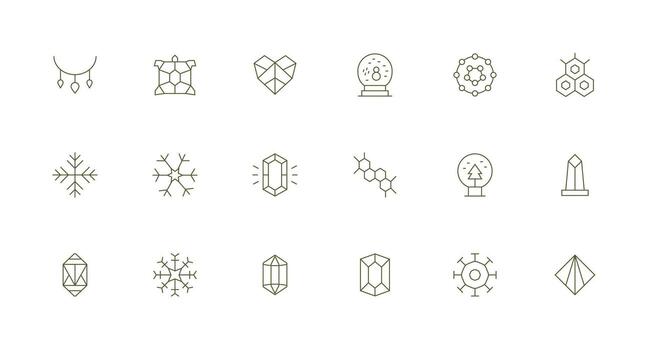 18 mínimo línea estilo íconos desde cristal colección escalable icono paquete vector
