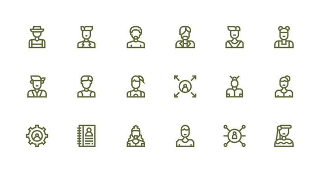 Strong Stroke Line Icons from Individual Set with 18 Vectors Style Icon Set