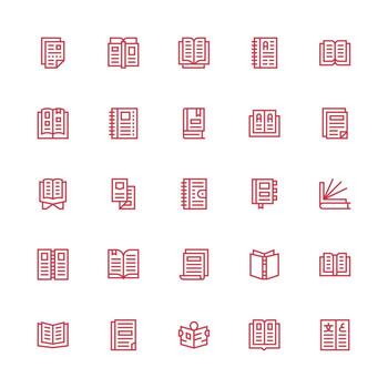 25 Medium Stroke Outline Icons for Pages Graphics Basic Icon Series vector