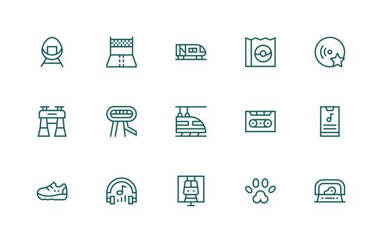 pista diseño íconos presentando 15 en regular línea estilo íconos construido para visual consistencia paquete vector