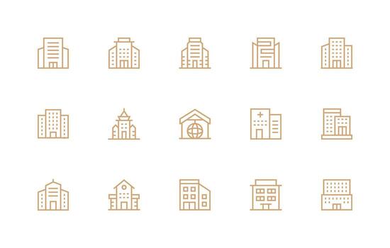 Regular Line Icons from Headquarters Set with 15 Vectors Design Ready Icon Set for Teams