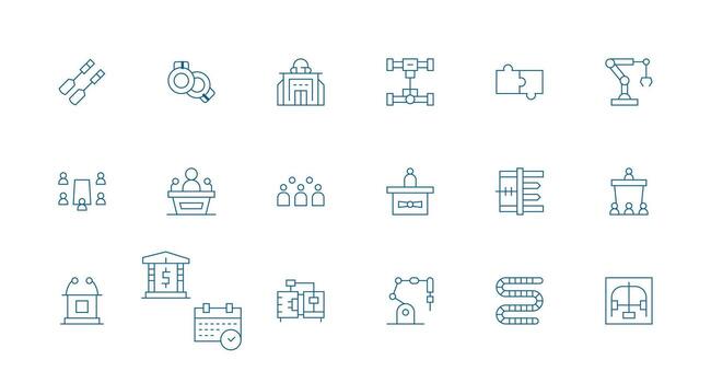 18 mínimo línea íconos para montaje gráficos web y aplicación icono paquete colección vector