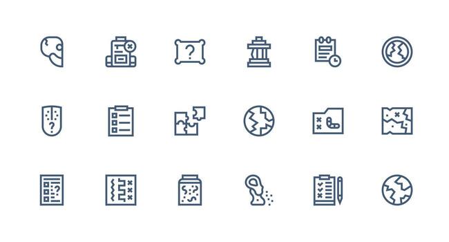 18 Icons for Incomplete in Strong Stroke Line Format Simple Icons for Interface and Wireframes vector