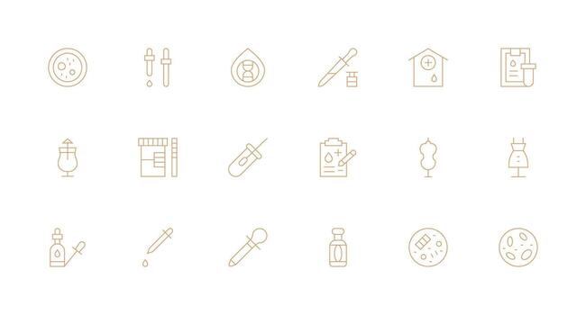 18 Minimal Line Icons for Sample Graphics Minimal Icon Pack vector