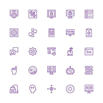 software incluso 25 medio carrera contorno ilustraciones personalizable icono serie para móvil pantallas vector