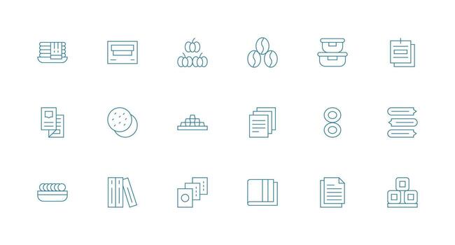 apilar icono colección con 18 mínimo línea diseños lleno icono biblioteca para ui diseñadores vector