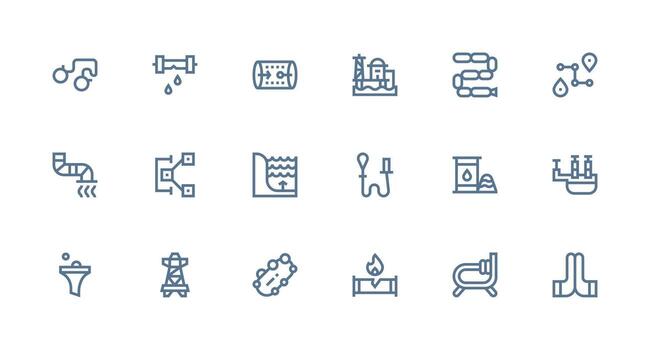 tubería visual paquete conteniendo 18 fuerte carrera línea íconos icono conjunto vector