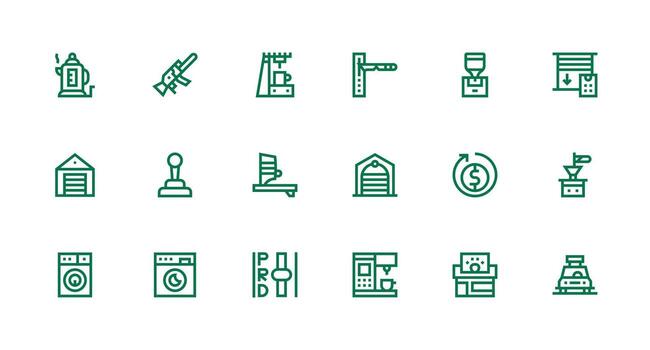 18 íconos para automático en fuerte carrera línea formato pulcramente diseñado íconos para web plataformas vector