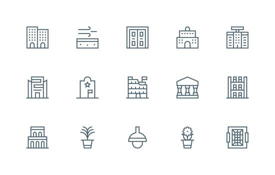Apartment including 15 Regular Line Illustrations Well-Structured Icons for Creative Use vector