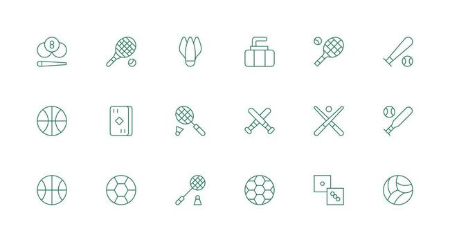 Game Icon Design Icons featuring 18 in Minimal Line Style Scalable Icon Pack vector