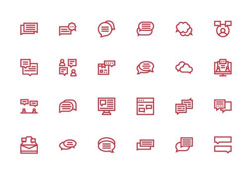 Reply Icon Set with 24 Thick Line Line Graphics Neat Icon Set vector