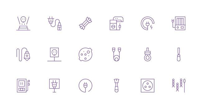 18 Minimal Line Icons for Cord Graphics Flexible Icon System for Web Interfaces vector