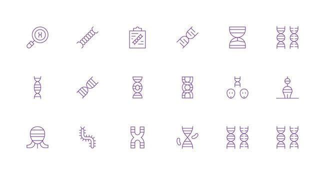 Minimal Line Style Chromosome Icons with 18 Vectors Full Icon Library for UI Designers
