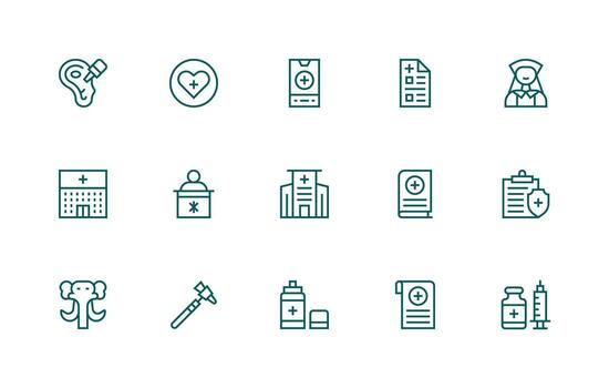 15 Regular Line Style Icons from Physician Collection Scalable Icons for All Themes vector