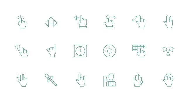 18 Minimal Line Designs for Pointer Icons Icon Set for Apps vector