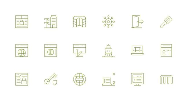 18 Minimal Line Style Icons from Portal Collection Core Icon Collection for Daily Tasks vector