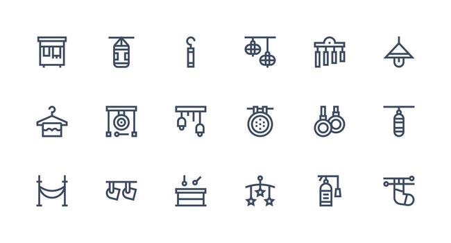 Strong Stroke Line Icons from Hanging Set with 18 Vectors Professional Icon Pack for Development Work